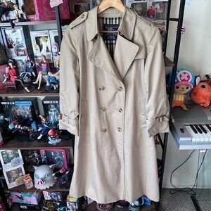 Vintage Burberry Trench Coat Beige Nova Check Women’s Large